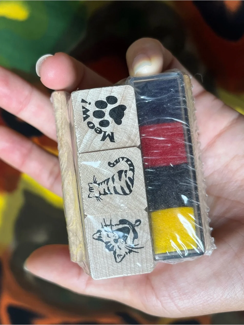 Vintage Rubber Stampede Cat Stamp Desk Set